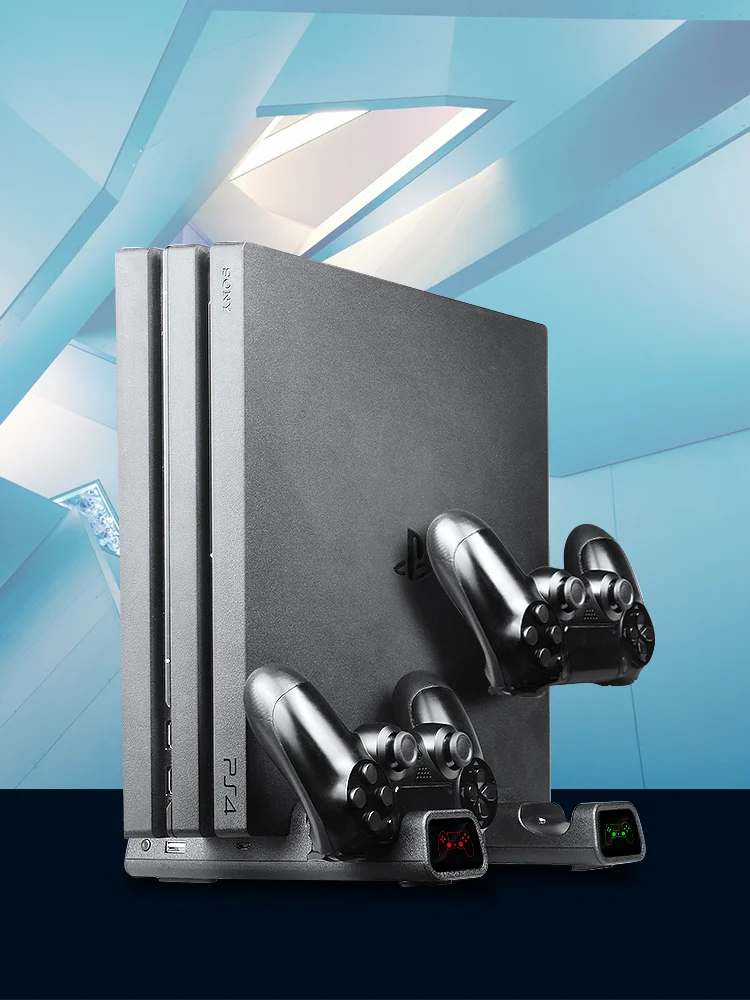 DATA FROG 수직 냉각 선풍기 스탠드,  플레이스테이션 4 용 LED 충전기 스테이션, PS4 PS4 슬림 PS4 프로 콘솔 듀얼 컨트롤러