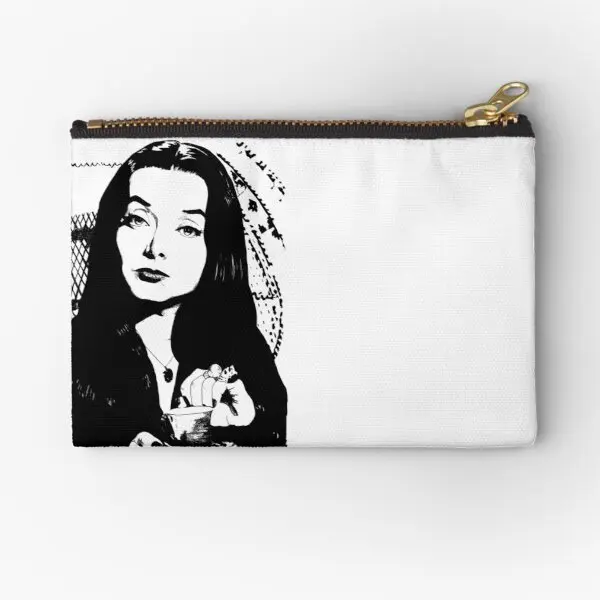 

Morticia Addams Zipper Pouches Storage Bag Women Underwear Money Coin Wallet Men Panties Pure Key Pocket Packaging Socks Small