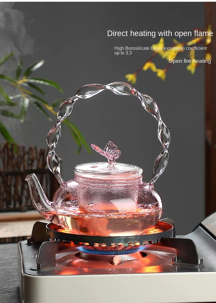 Title 7, Hochwertige Teekanne aus Borosilikatglas mit ge...