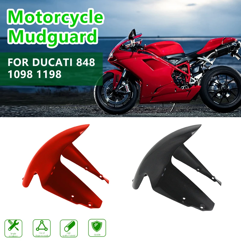 

Motorcycle Parts ABS Carbon Fiber Plastic Front Fender Mud Guard for Ducati 848 1098 1198 Garde Boue Moto Guardabarros Black