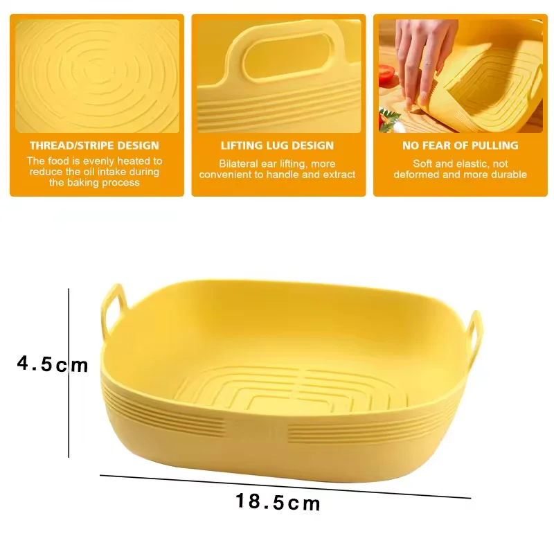 Silicone Air Fryer Liner Bowl - Reusable Non-Stick Cooking Accessory