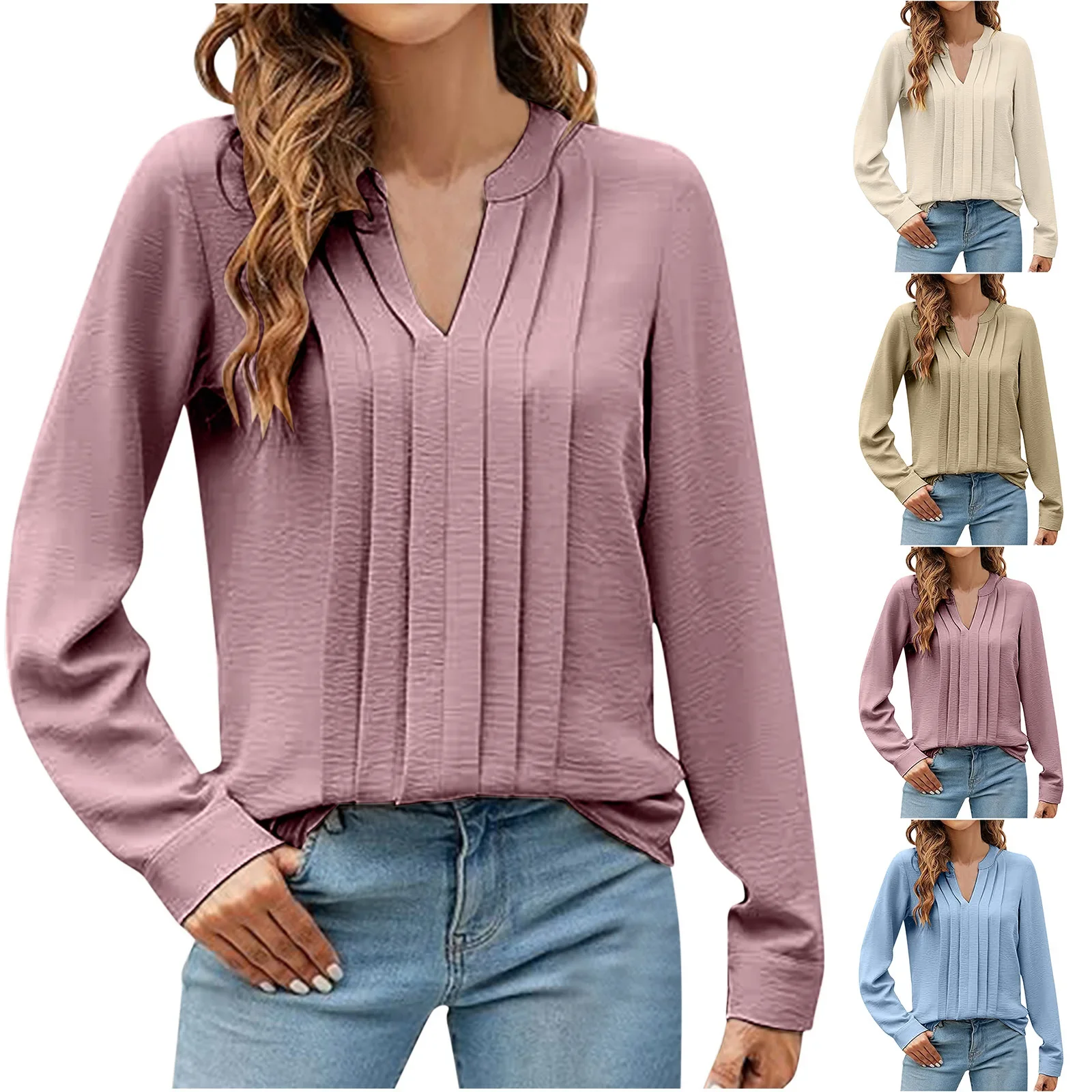 Combo of 2 Pink and Olive Green Cotton Flax Women Top main image 1