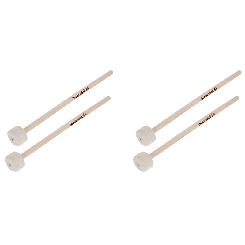 2 Paia Di Bacchette Per Batteria In Feltro Con Testa A Martello Timpani Stick Big Drum Hammer Timpani Mallet Per Strumento A Percussione