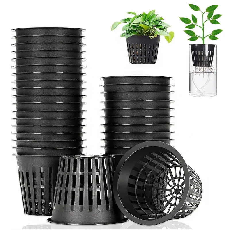 20Pcs Garden Planting Nursery Basket with Mesh Net Planter Hydroponic Cups Vegetable Soilless Slotted Mesh Grow Pots
