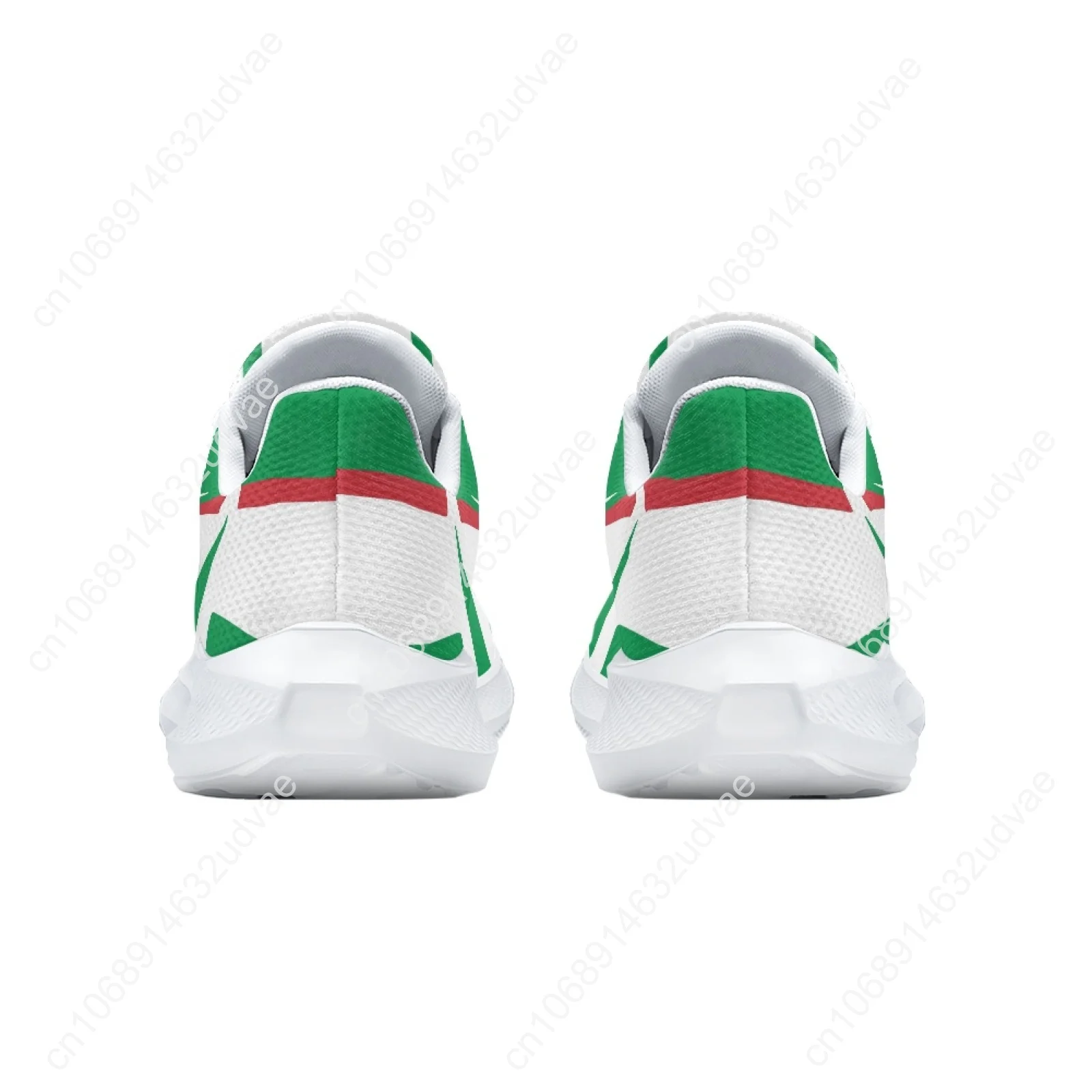 Green White Women's Sneakers Italy Flag Design Brand Summer Sneakers Lightweight Lace Up Casual Walking Shoes Flats