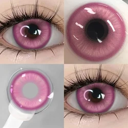 Visuashow Pink Anime Cosplay Contacts: 12 - Month Cute Small Pupil Eye Accessory (Rose Red)