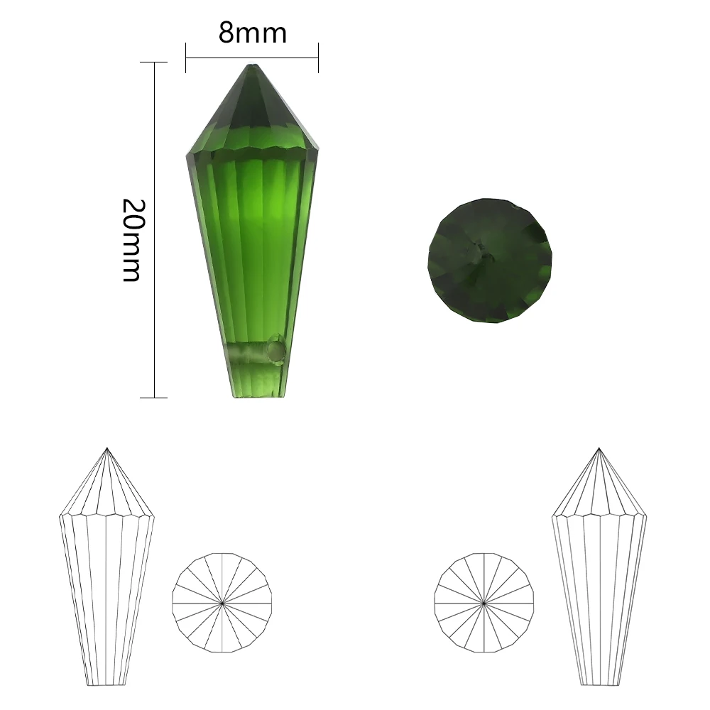 8x20mm 20개 롱 콘 펜던트 물방울 모양 오스트리아 크리스탈 유리 루즈 비즈 (쥬얼리 의류 액세서리용)