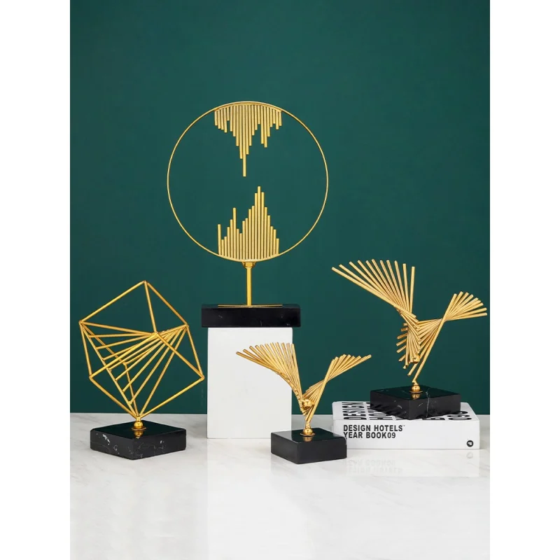 

Nordic Home Decoration New Chinese Style Metal Decor Accessories Living Room Hallway Showroom Bookcase Office Decorations Crafts