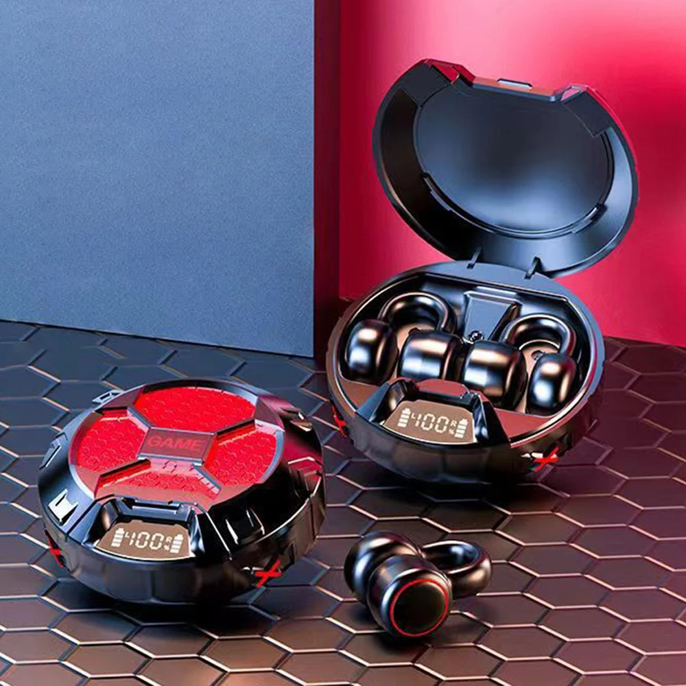 

New Ear Clip Game Headset Wireless Bluetooth Headset Bone-conduction Sports Music Headsets Ear Hook with Noise Reduction Mic