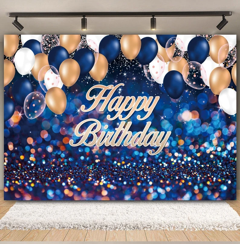 성인 생일 축하 배경 블랙 골드 반짝이 풍선 소년 소녀 생일 파티 케이크 스매쉬 사진 배경 사진 스튜디오