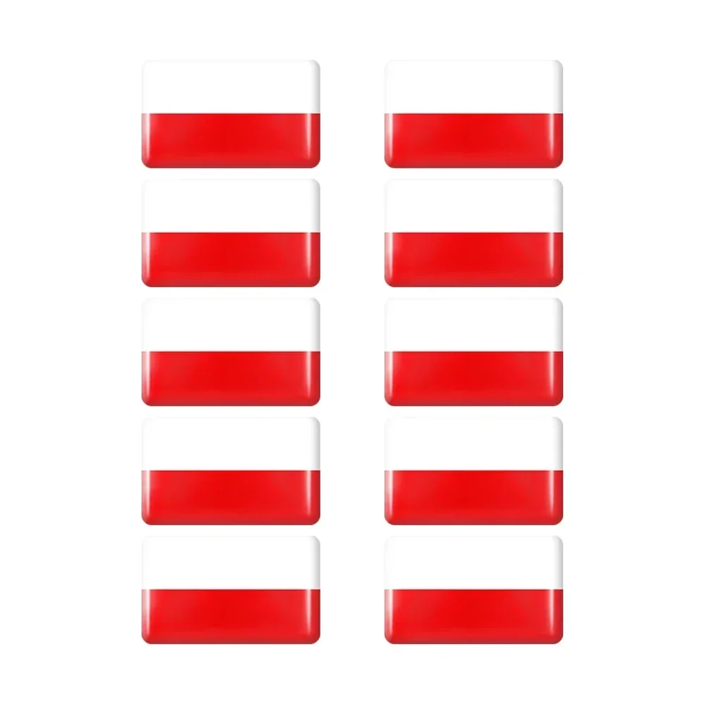 10pcs Epoxy Flag Car Stickers Set