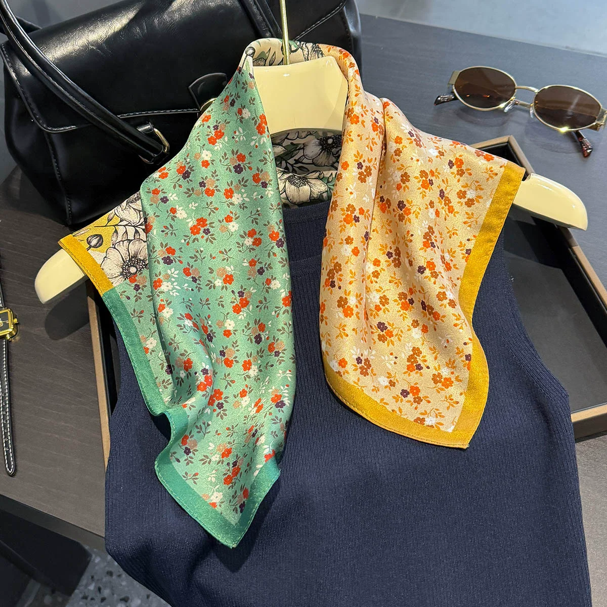 100% Silk Bandana Scarf – Luxury Square Neckerchief