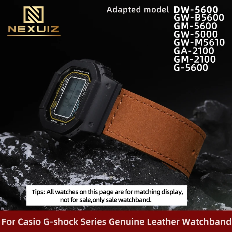 Cinturino In Pelle Bovina Smerigliata Retrò Da Uomo Per Casio G-Shock Seriesdw-5600 Gw-M5610 G-5600 Ga/Gm-2100 Cinturino Interfaccia Convesso Watband 
