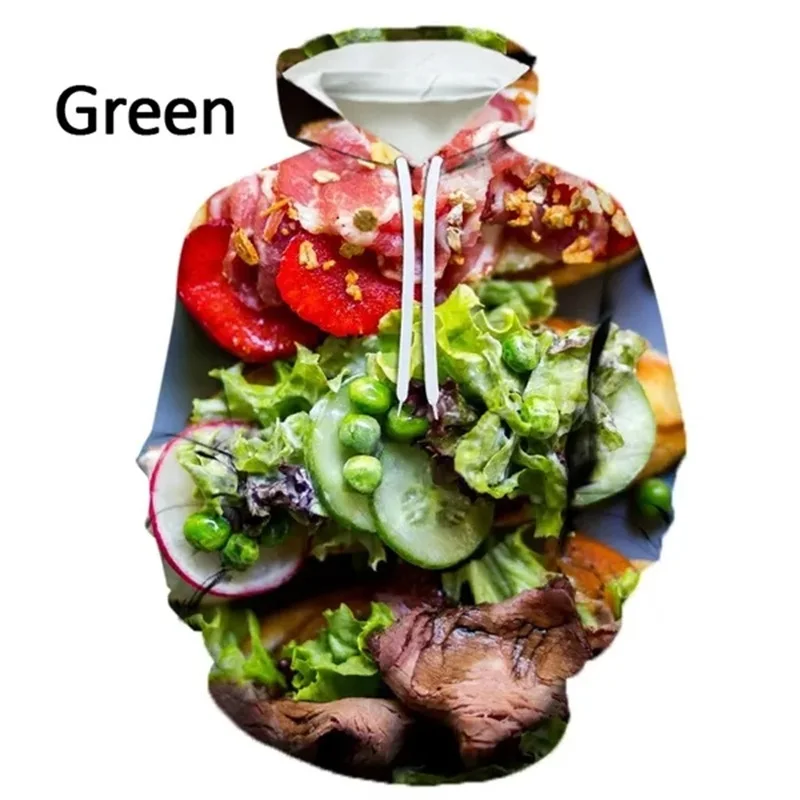 thumbnail image 1 of Sudadera con capucha y estampado 3D de comida divertida para hombre, sudadera de manga larga con capucha, sudadera informal de gran tamaño para hombre, 1 of 5