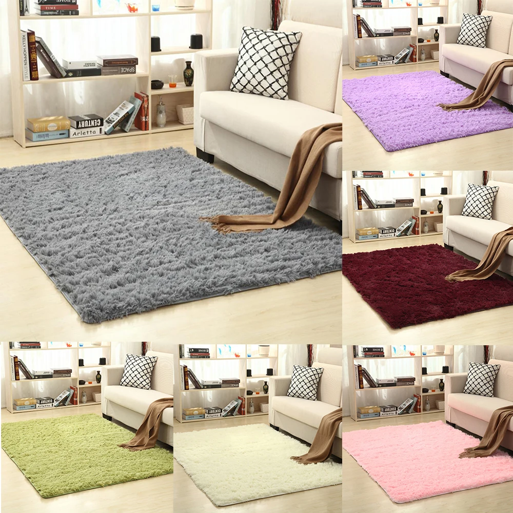 Faux Fur Soft Area Rug Nursery Shaggy Bedside Mats Nonslip Carpet