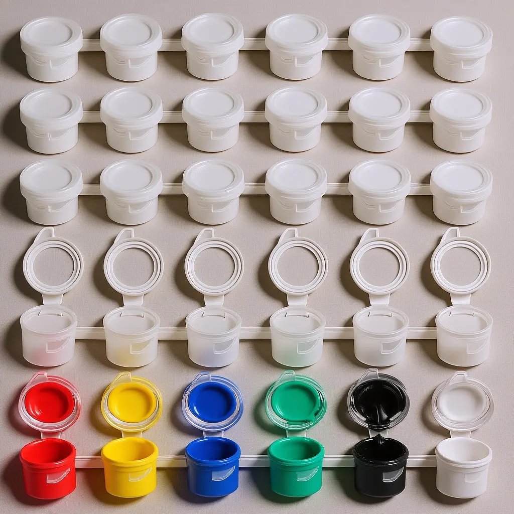 30Pcs 빈 페인트 포트 스트립 투명한 작은 페인트 컵 보관 용기 휴대용 페인팅 예술 공예 용품 빈 용기
