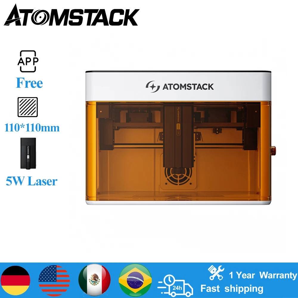 ATOMSTACK P1 レーザー彫刻機ミニ 5 ワットレーザー切断と彫刻機作業