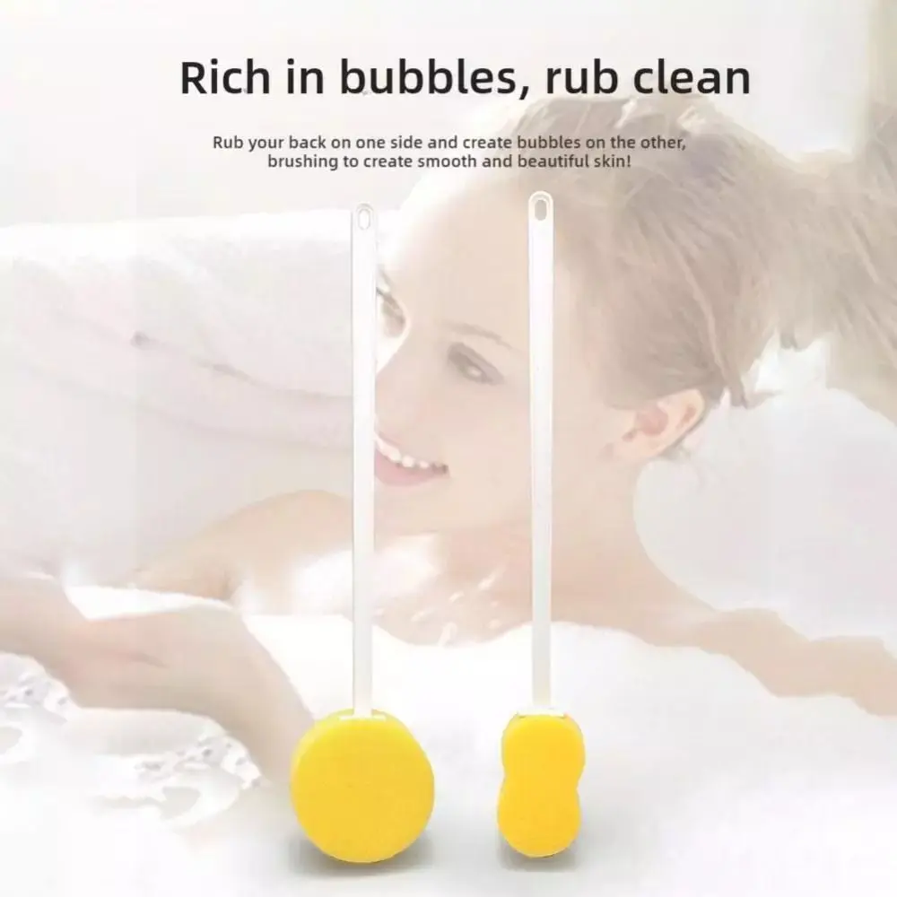 Durable Long Handled Bath Sponge Lightweight Back Scrubber Body Wash Brush Soft Exfoliating Tool Back Washer 4