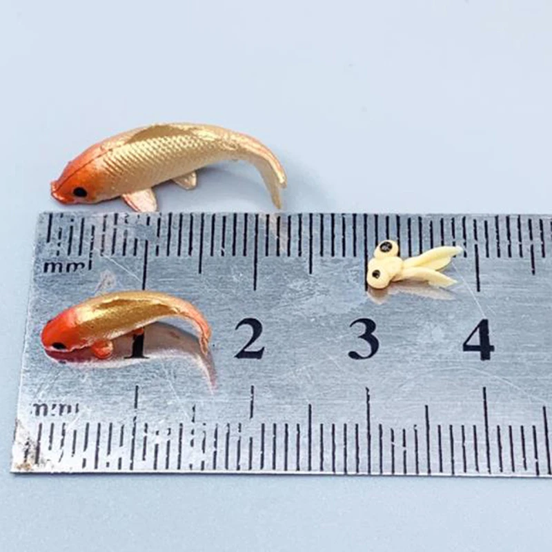 5pcs Dollhouse Miniature Model Fish Carp Simulation Animals For Kids Toys DIY Decorative Goldfish Figurines Home Decor