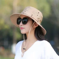 Fishing Hat Sun UV Protection Sun Hat Bucket Summer Men Women Large Wide Brim Hiking Outdoor Hats With Chain Strap 1