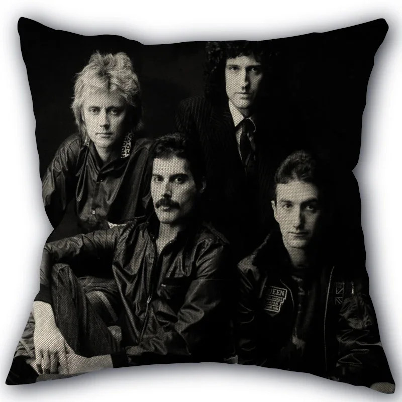 Custom Queen Band Pillowcase High Quality Home Textile Cotton Linen Fabric 45x45cm One Side Decoration Pillow Covers