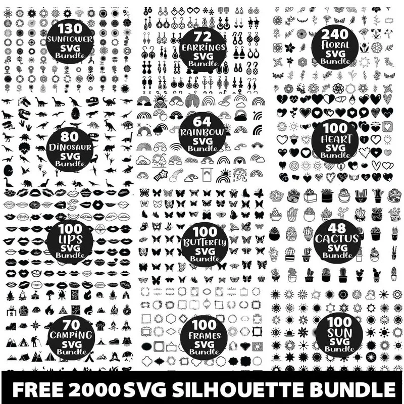 4000 Vector Bundle Files SVG DXF EPS Fonts for Cricut Designs Digital Products Download Not Physical Item