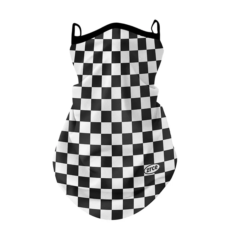 Outdoor Men Women Grid Earloops Face Mask Motorcycle Riding Neck Face Protection Cover Windproof Anti-UV Cycling Tube Scarf balaclava mask thermal balaclava cycling balaclava sunscreen mask motorcycle neck gaiter neck gaiter motorcycle mask