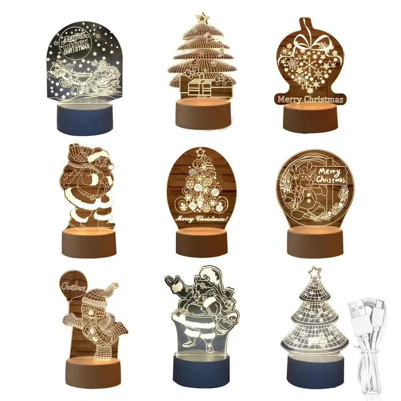 

Christmas 3D Lamp Acrylic Christmas Touch Control Led Table Lamp Bedroom Decorations and Holiday Gifts for Living Room Bedroom