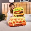 Food Plush Lifelike Snack Pillows 3D Printing Sushi Glass Beer Hot Dog Hamburger Pizza Pillows Cushion Props Grown-up Gift 2