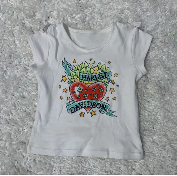 

Y2k tops fairy tale Cute Clothes Women's T-Shirt E-girl Slim Heart Print Streetwear Vintage Harajuku Grunge Crop Top Baby Tees