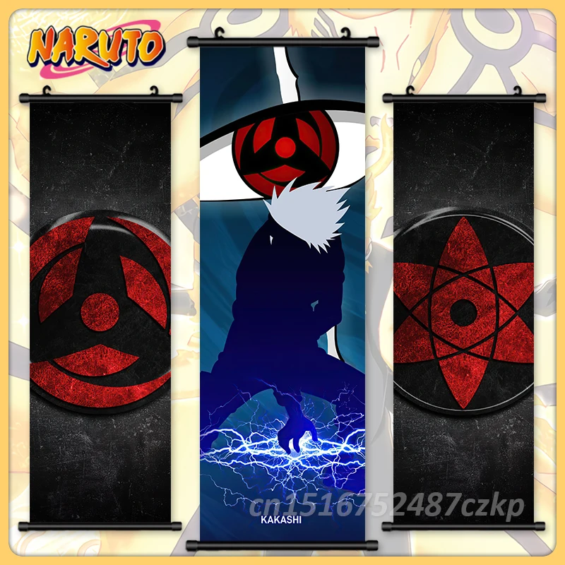 Naruto Hatake Kakashi Hanging Painting Wall Artwork Sharingan Picture Scroll HD Canvas Poster
