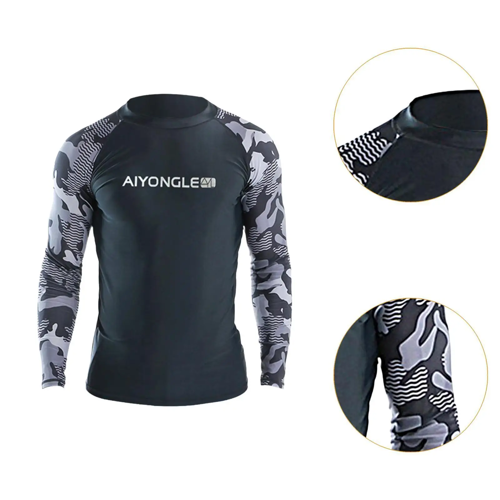 Mens Swim Shirt Swimsuit Quick Dry Surfing Suit for Surf Water Sports Diving
