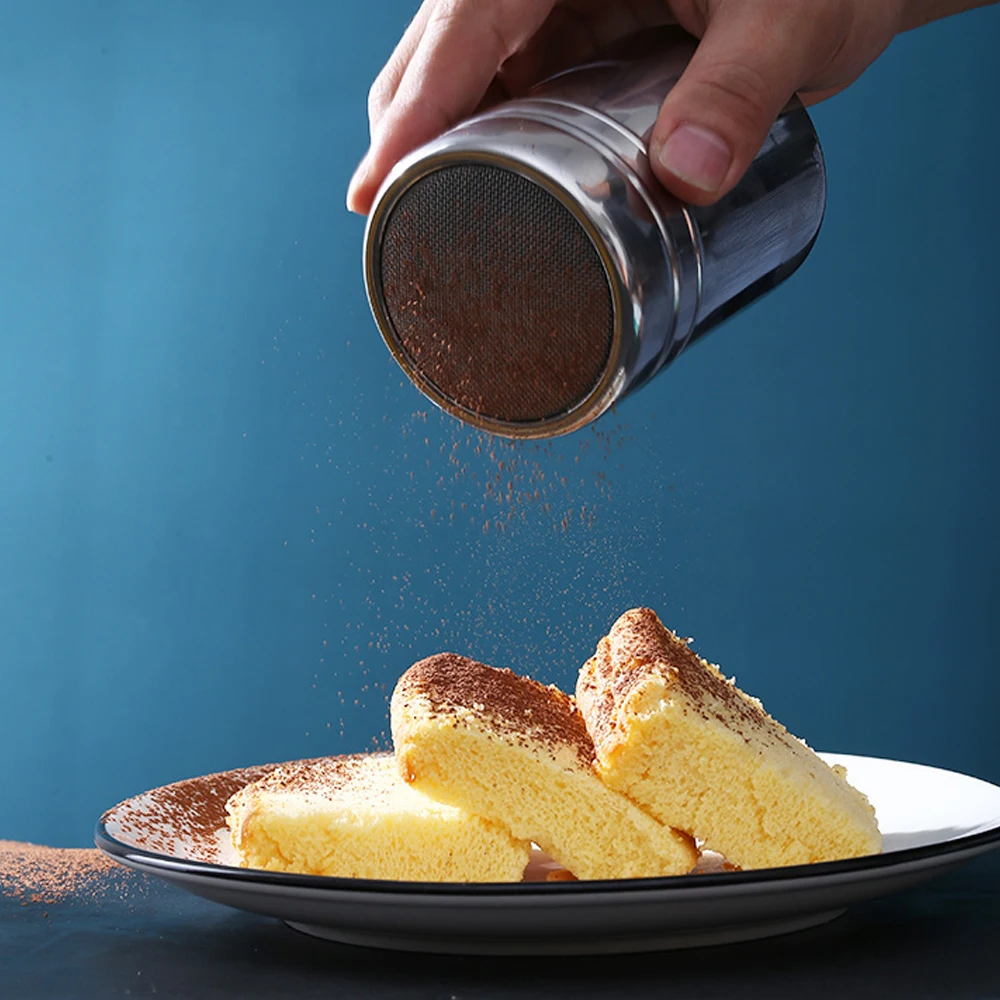 Powder Sifter Flour Sugar Icing Mesh Sifter Stainless Steel Cooking Dispenser