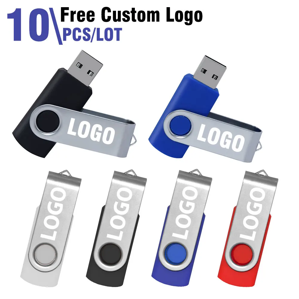 10Pcs/lot USB 2.0 Flash Drive 128MB 256MB 512MB 1GB 2GB 4GB Pen Drive 8GB 16GB 32GB USB Stick 64GB Memory Flash Disk Free