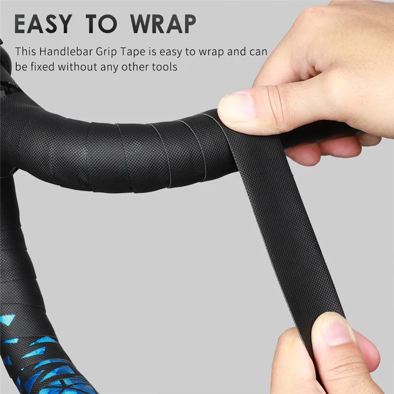 WEST BIKING Road Bicycle Soft Handlebar Tape PU+EVA Anti-slip Bike Handlebar Tape Shock Absorption Cycling Wrap End Plug