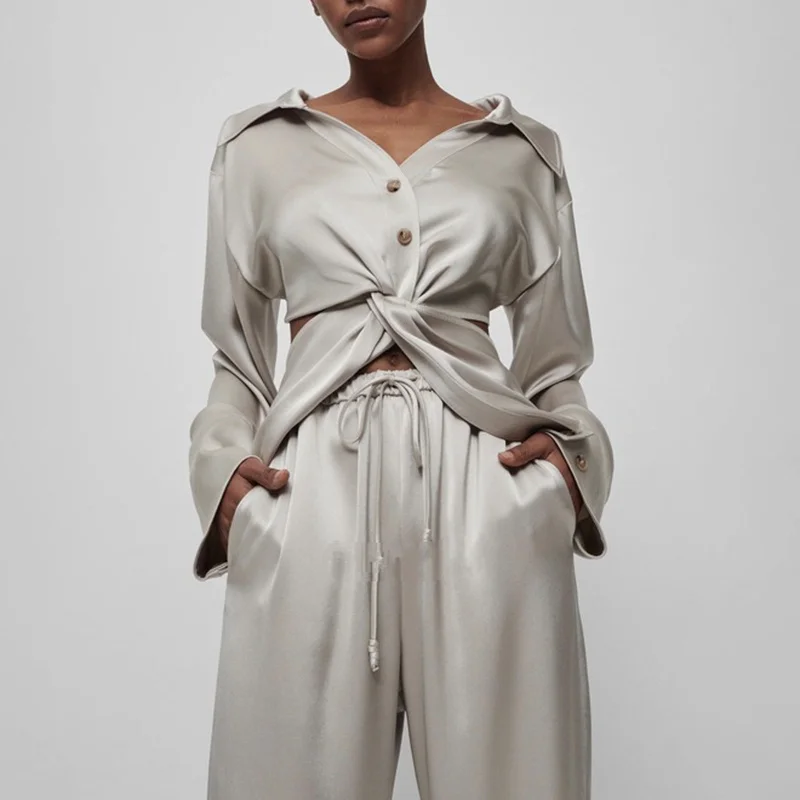 VGH Silver Satin Cut Out Lace Up Slim 
