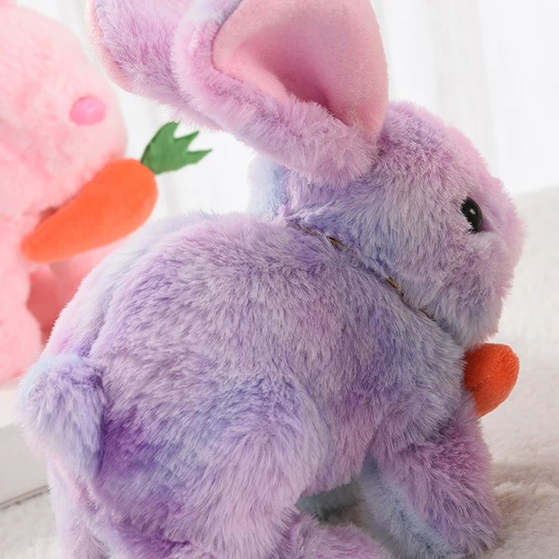 Electric Plush Rabbit Toy Walking Jumping Squeaking Tail Wagging Stuffed Bunny Doll Interactive Plush Toy For Kid Gift 4