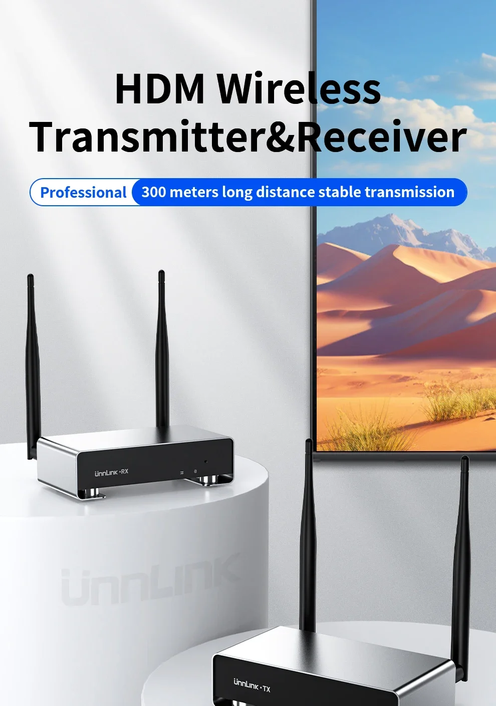 Unnlink Wireless HDMI KVM Extender Kit 300M