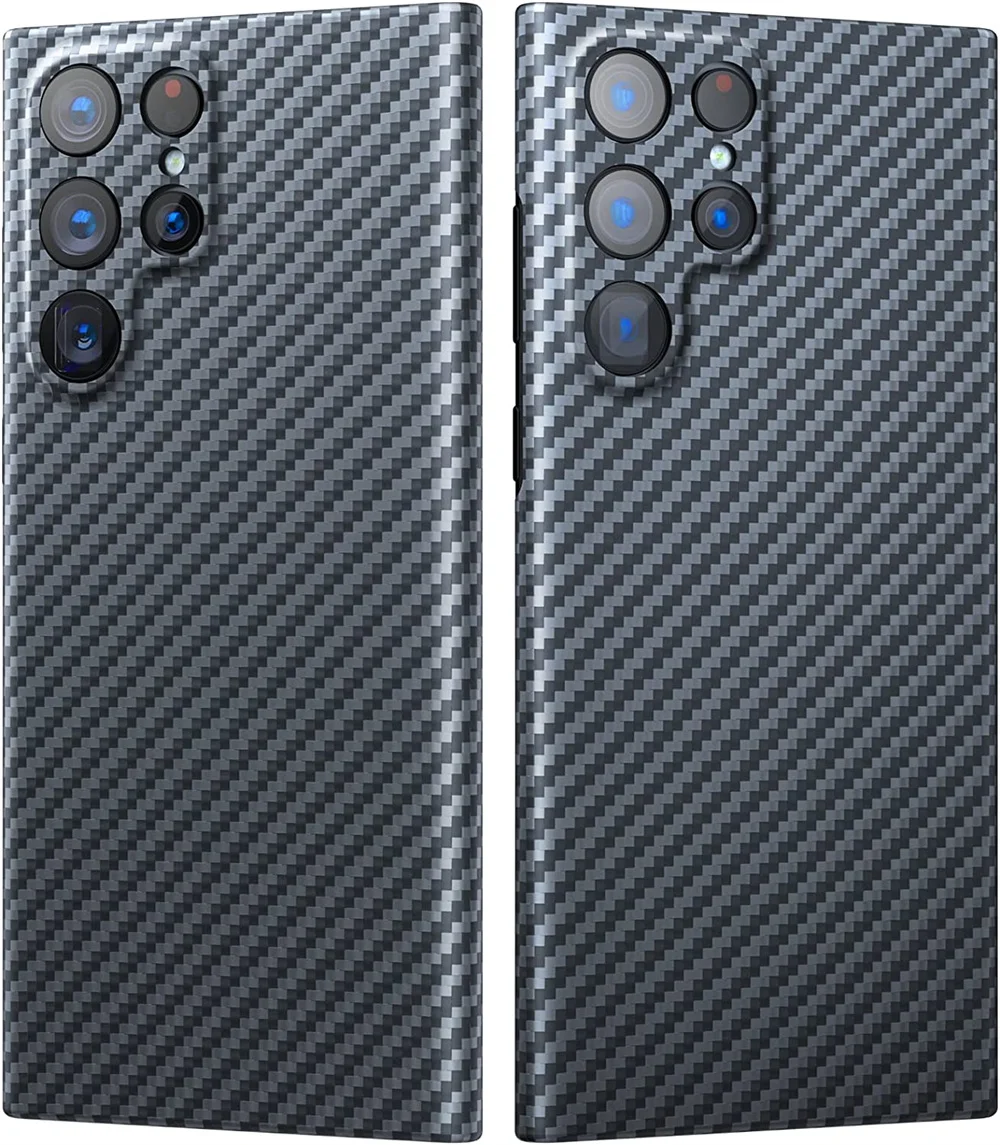 

Carbon Fiber Thin Case for Samsung Galaxy S22 Ultra, Sturdy Durable, Slim Fit, 100% Aramid Fiber