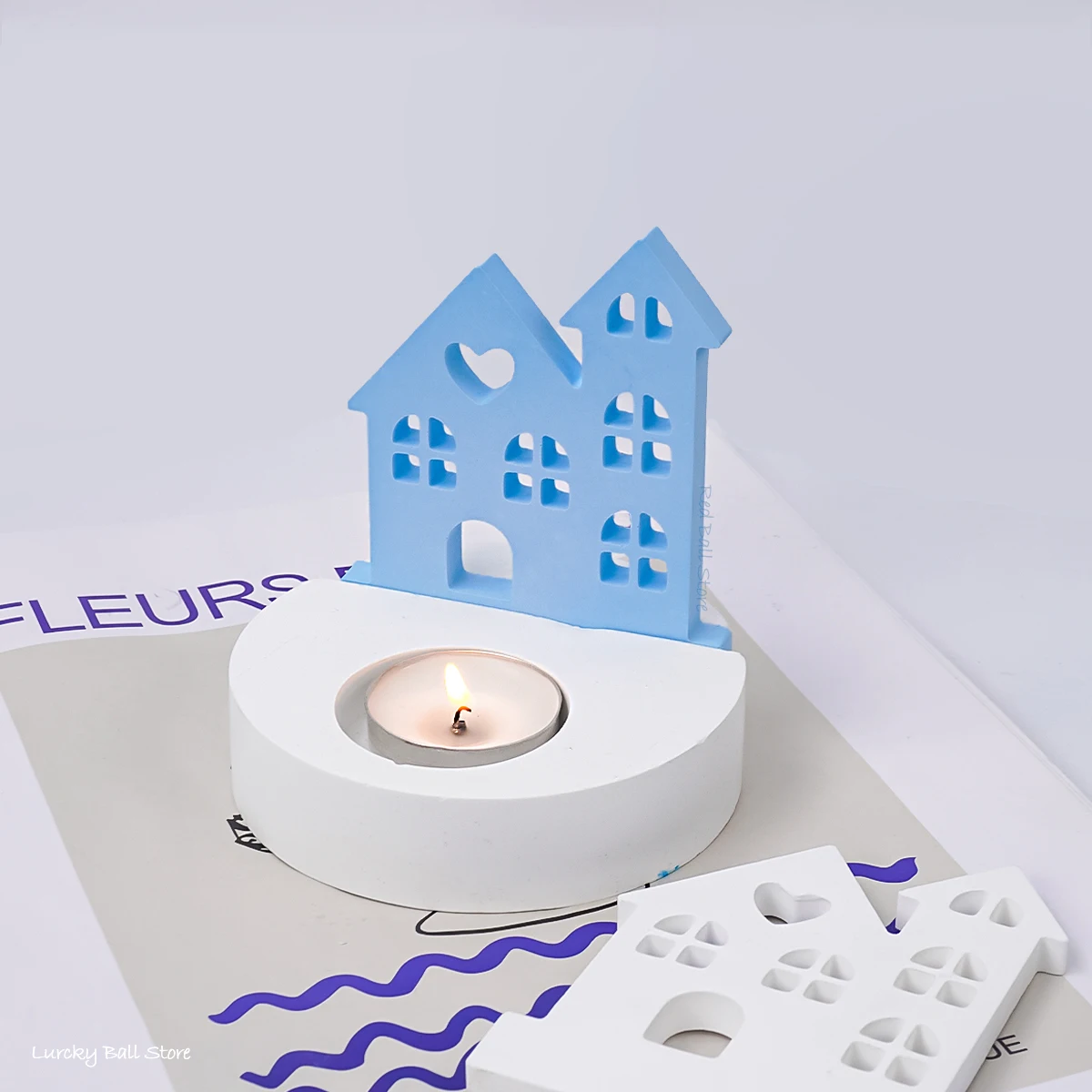 DIY Castle Love House Candle Holder silicone mold Silicone Mold New Cement Tea Light Candlestick Mould Resin Crafts Casting Molds Room Decor