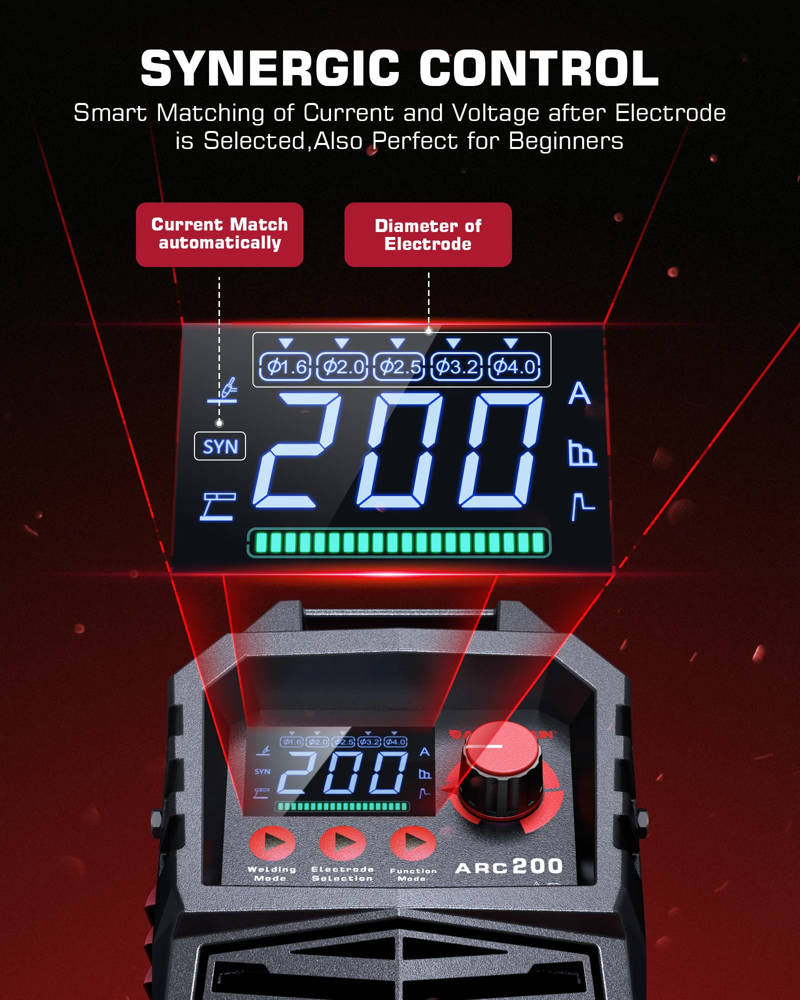 ARCCAPTAIN Portable ARC200 200A MMA Arc Welder Inverter Dual 110V 220V Automatic Industrial-Grade For Household Welding Machine 2