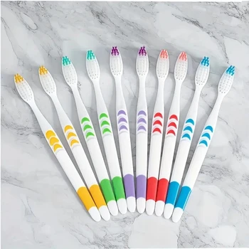 10pcs Double Ultra Soft Toothbrush, Bamboo Charcoal NanoToothbrushes, Dental Personal Teeth Brush Support Adult Toothbrush 2