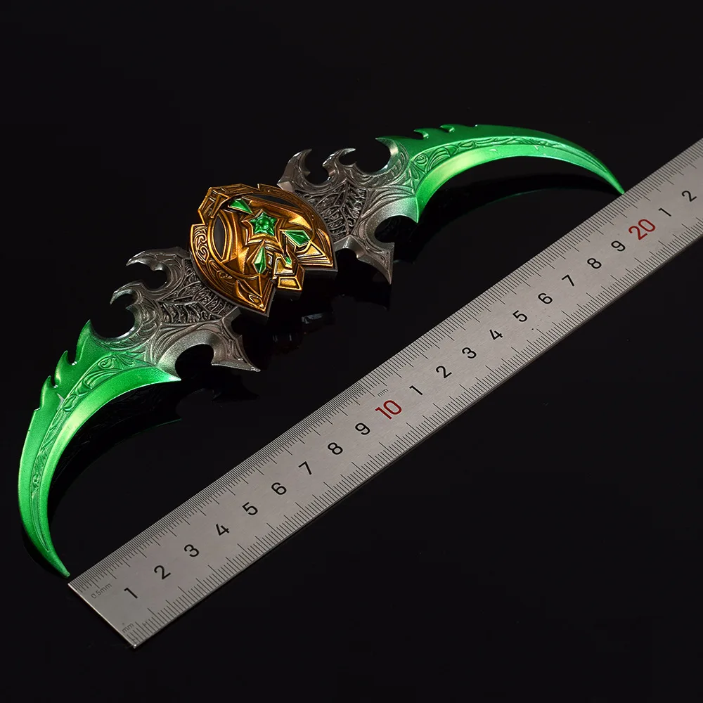 22cm World of Warcraft Weapon Warglaive of Azzinoth Set Illidan Stormrage Game Peripheral 22cm Metal Weapon Model Crafts Toys 3