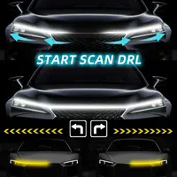 12V Car Daytime Running Light DRL With Turn Signal Lamp New LED Car Hood Decorative Light Strip Start Scan Dynamic Ambient Light 2