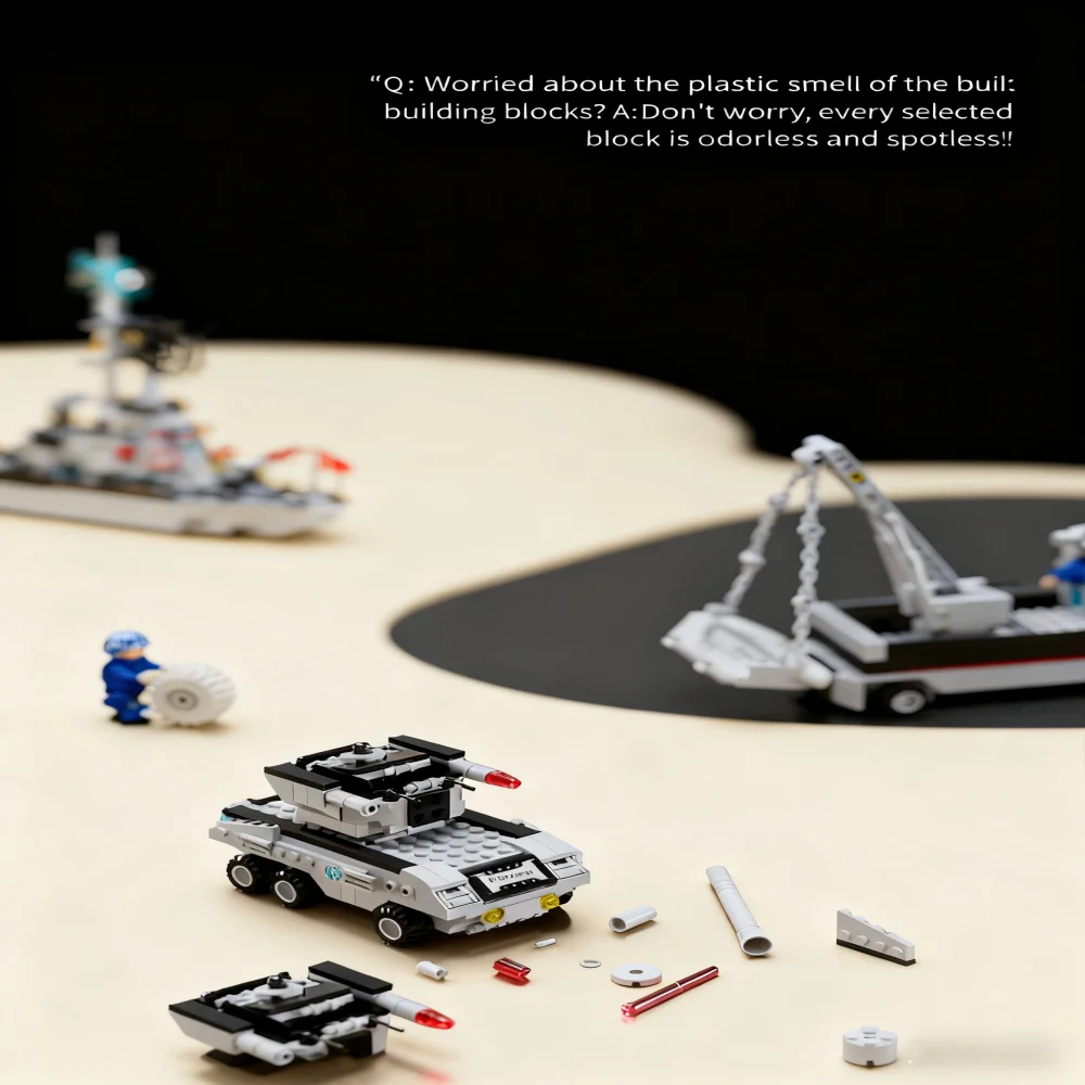 6 in 1 Navy Warship Building Blocks, 1560PCS Military Army Ship Model Set, Educa