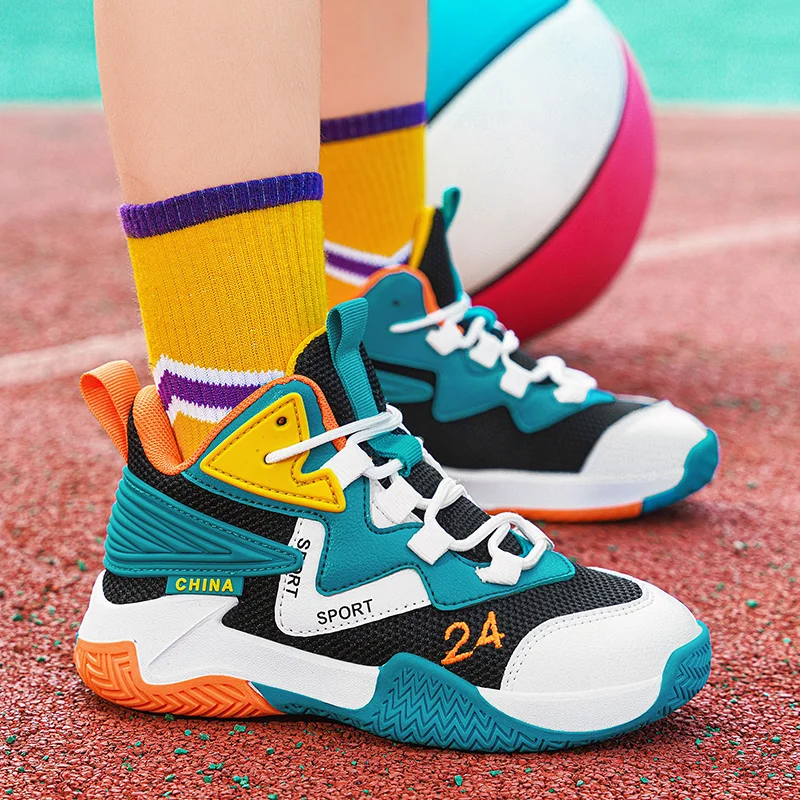 Children's Basketball Shoes Boys Girls Non-slip Sneakers Kids Ultralight Outdoor Gym Athletic Shoes Casual Basketball Trainers kids shoes red sneakers shadow sneakers
