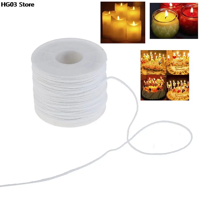 1 Roll 61M Cotton Candle Woven Wick White Candle Wick For DIY And Making