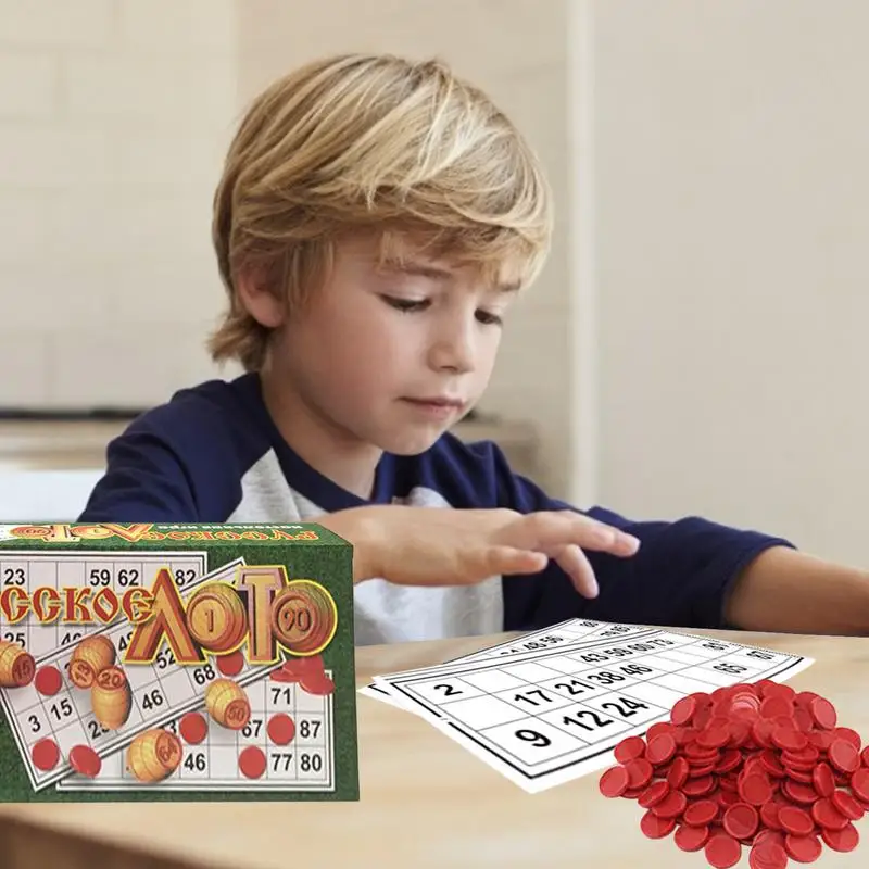 Fun Bingo Games For Kids Russian Bingo Board Game With Chips And Cards Classic Game Chips Cards For Family Friends And