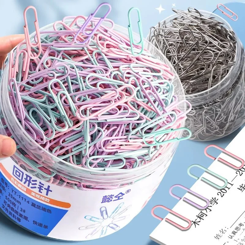 160 pcs Color Paper Clips Office Supplies File Bookmark Clip Organizer paper clips