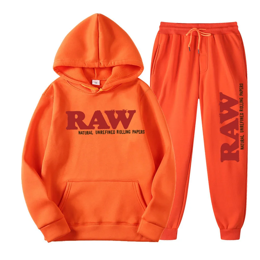 2022 Men's Set RAW Hat Running Hoodie Sweatpants Men's Set 2PK